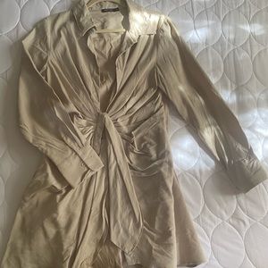 Tan shirt dress